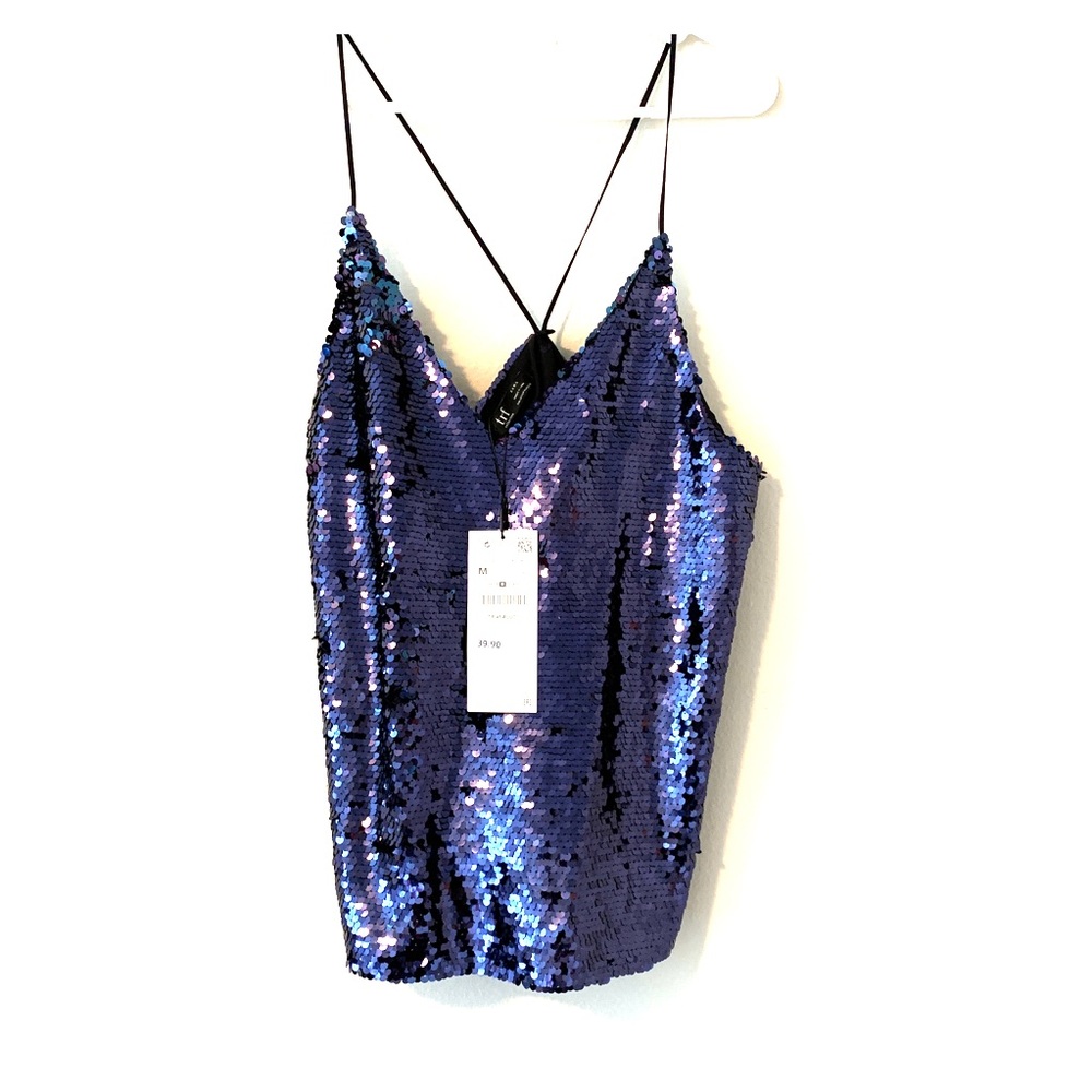 Zara•Glitter glam party sequined top
